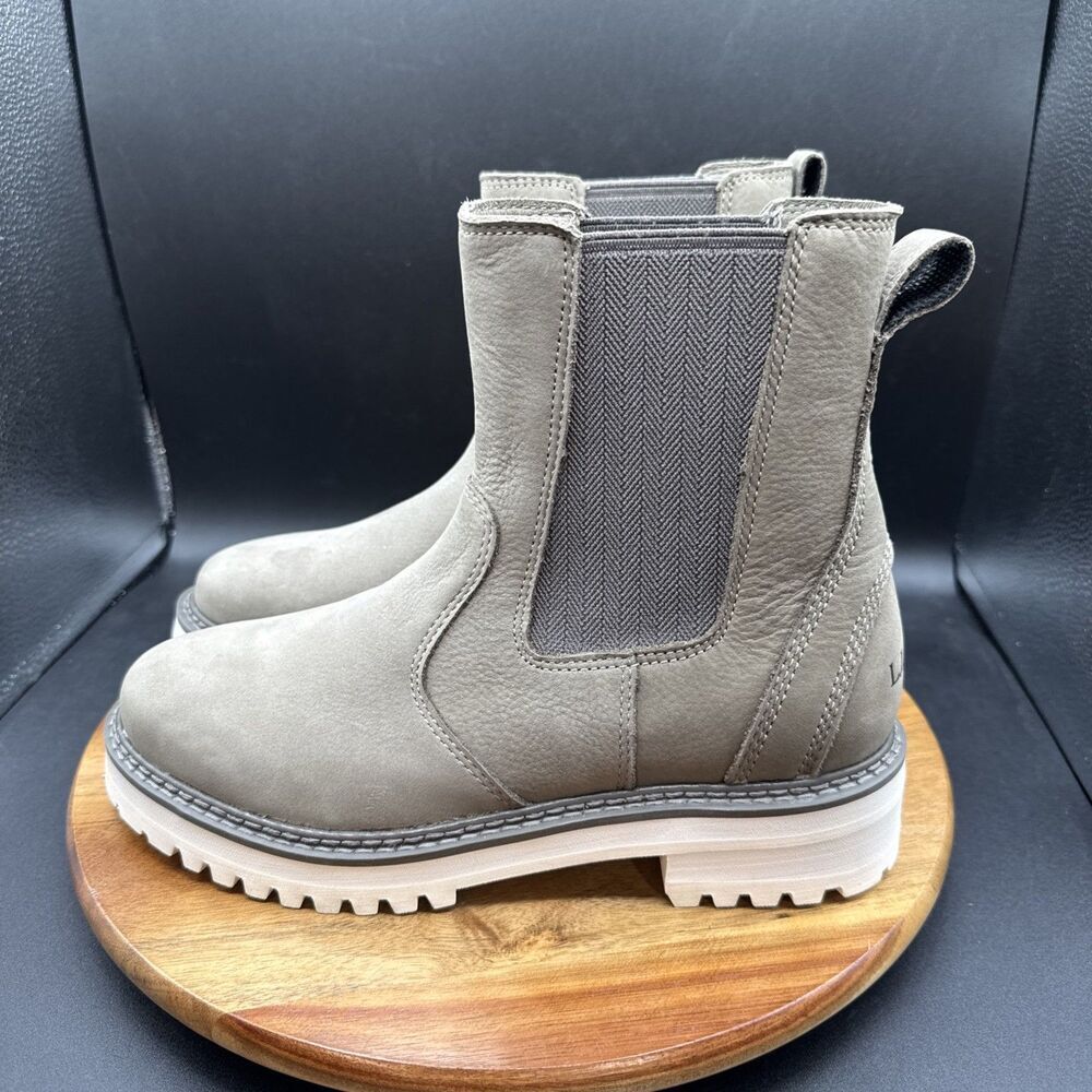 L.L.Bean Camden Hills Womens Size 9 Gray Chelsea Boots Pull-On Round Toe